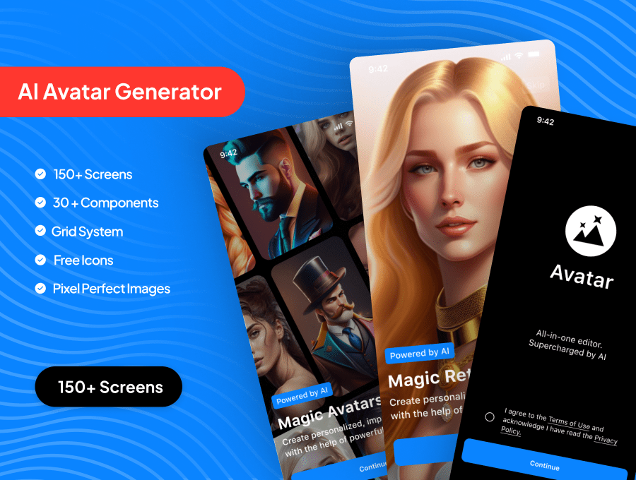 Avatar AI - AI Photo Editor App UI Kit